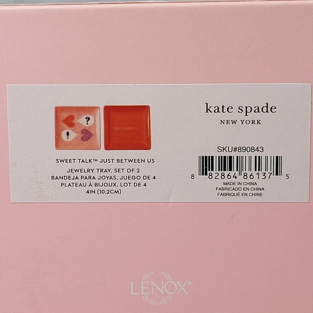 Kate Spade New York Sweet Talk Just Between Us Jewelry‎ Tray Set of 2 Lenox